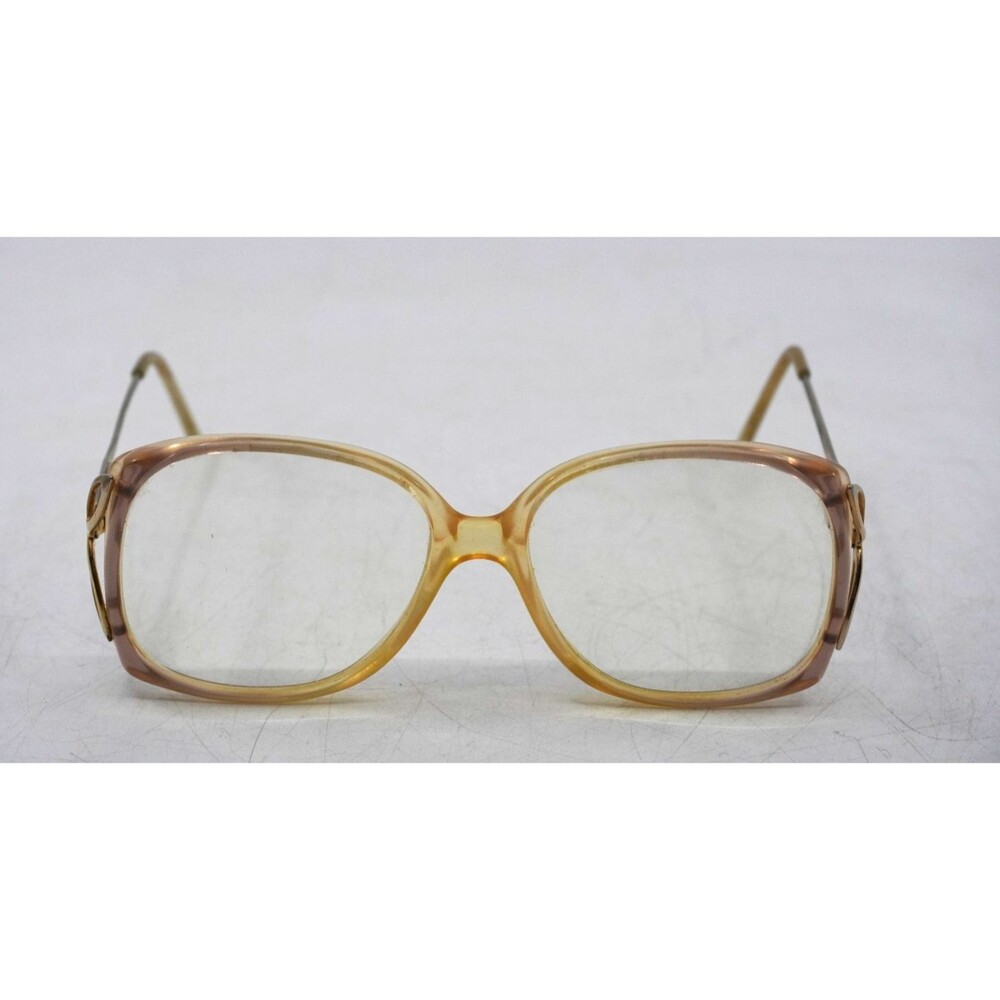 Vtg BerDel Sferoflex Cat Eye Eyeglasses Frames 70s 80s Amber Gold Italy